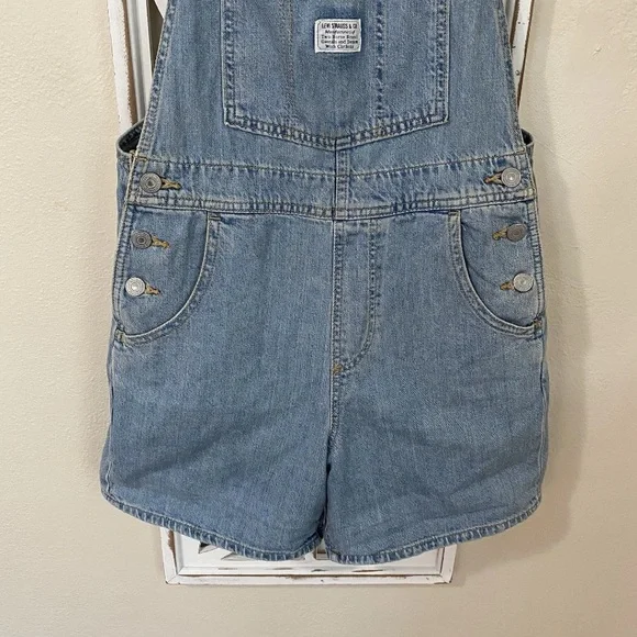 LEVI STRAUSS & CO TWO HORSE BRAND xsmall OVERALLS SHORTALLS CHORE DENIM SHORT - Picture 2 of 8